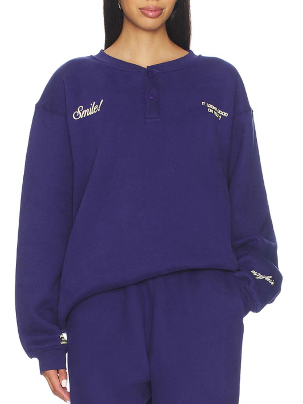 Mayfair Smile Henley Sweatshirt
